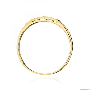 Pierścionek W0619 z diamentami żółte złoto 375