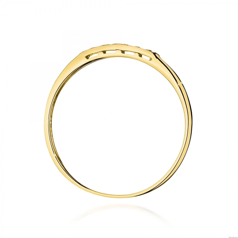 Pierścionek W0619 z diamentami żółte złoto 375