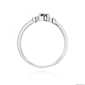 Pierścionek W0620 Czarny Diament 0,12ct białe złoto 375