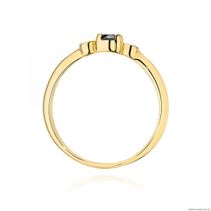 Pierścionek W0620 Czarny Diament 0,12ct żółte złoto 375