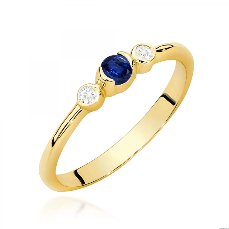 Pierścionek W0620 Szafir 0,15ct żółte złoto 375