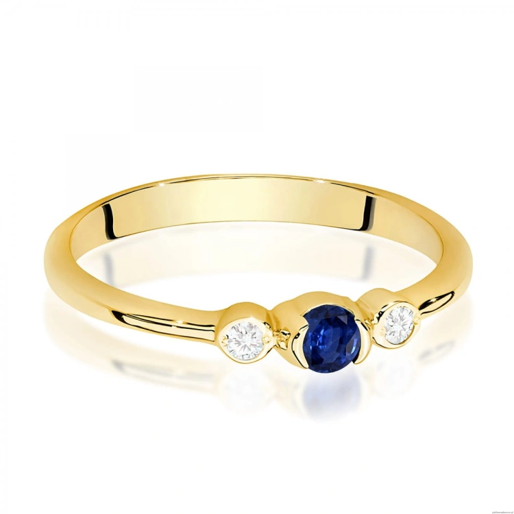 Pierścionek W0620 Szafir 0,15ct żółte złoto 375