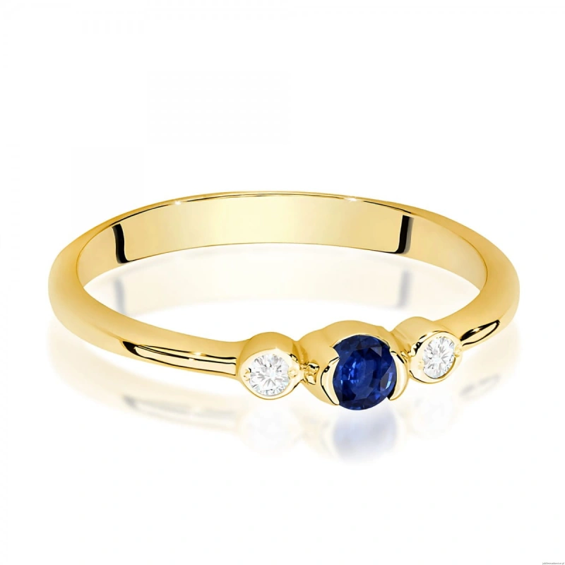 Pierścionek W0620 Szafir 0,15ct żółte złoto 375