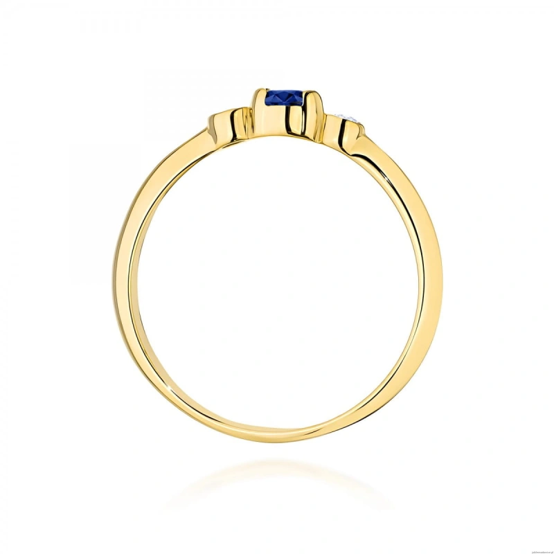 Pierścionek W0620 Szafir 0,15ct żółte złoto 375