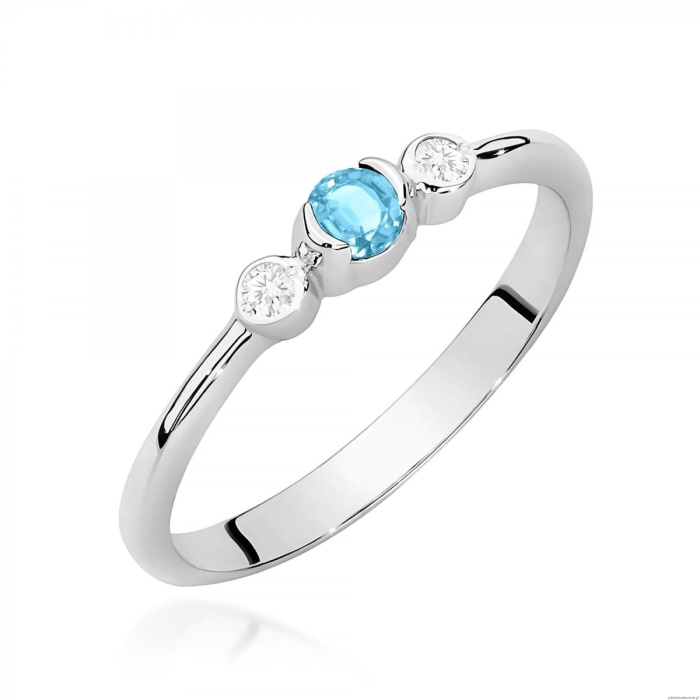 Pierścionek W0620 Topaz Swiss 0,15ct białe złoto 375