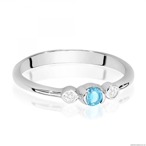 Pierścionek W0620 Topaz Swiss 0,15ct białe złoto 375