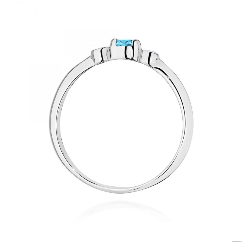 Pierścionek W0620 Topaz Swiss 0,15ct białe złoto 375