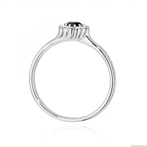 Pierścionek W0622 Czarny Diament 0,50ct białe złoto 375