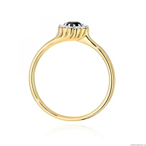 Pierścionek W0622 Czarny Diament 0,50ct żółte złoto 375