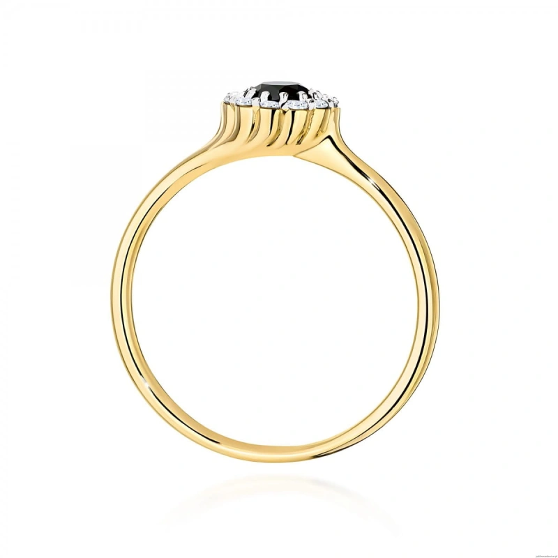 Pierścionek W0622 Czarny Diament 0,50ct żółte złoto 375