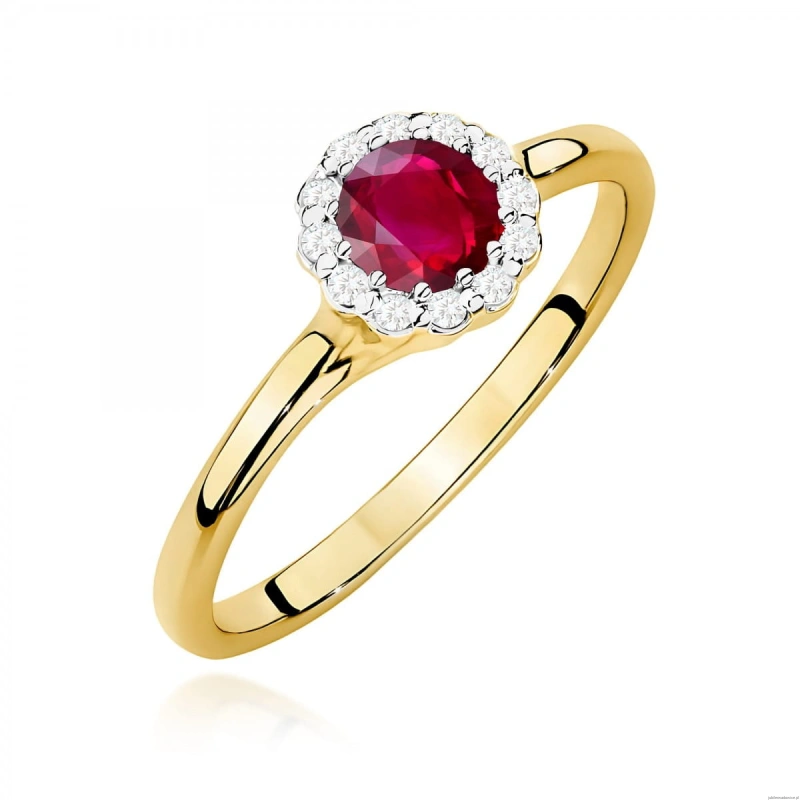 Pierścionek W0622 Rubin 0,60ct żółte złoto 375