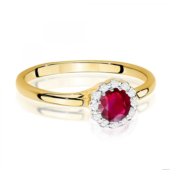 Pierścionek W0622 Rubin 0,60ct żółte złoto 375