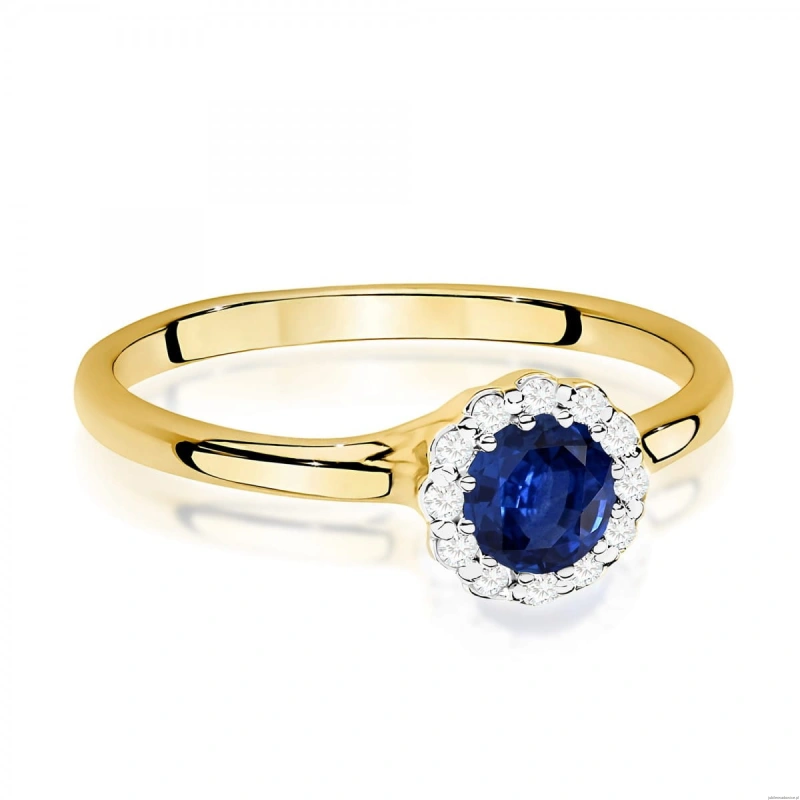 Pierścionek W0622 Szafir 0,50ct żółte złoto 375
