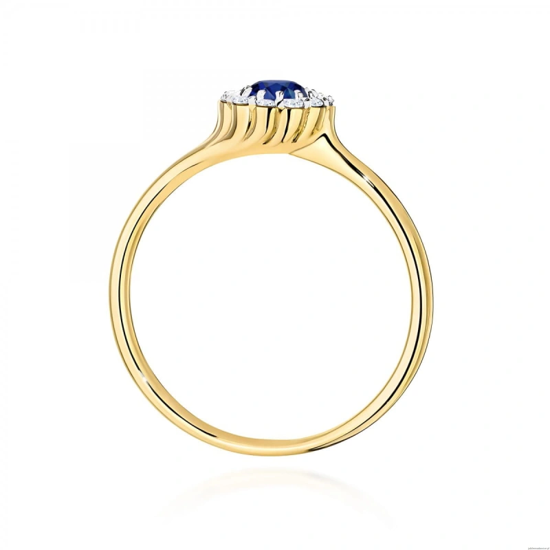 Pierścionek W0622 Szafir 0,50ct żółte złoto 375