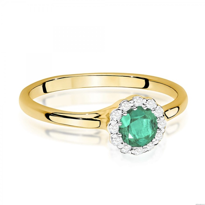 Pierścionek W0622 Szmaragd 0,50ct żółte złoto 375