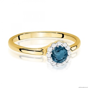 Pierścionek W0622 Topaz London Blue 0,50ct żółte złoto 375