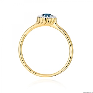 Pierścionek W0622 Topaz London Blue 0,50ct żółte złoto 375