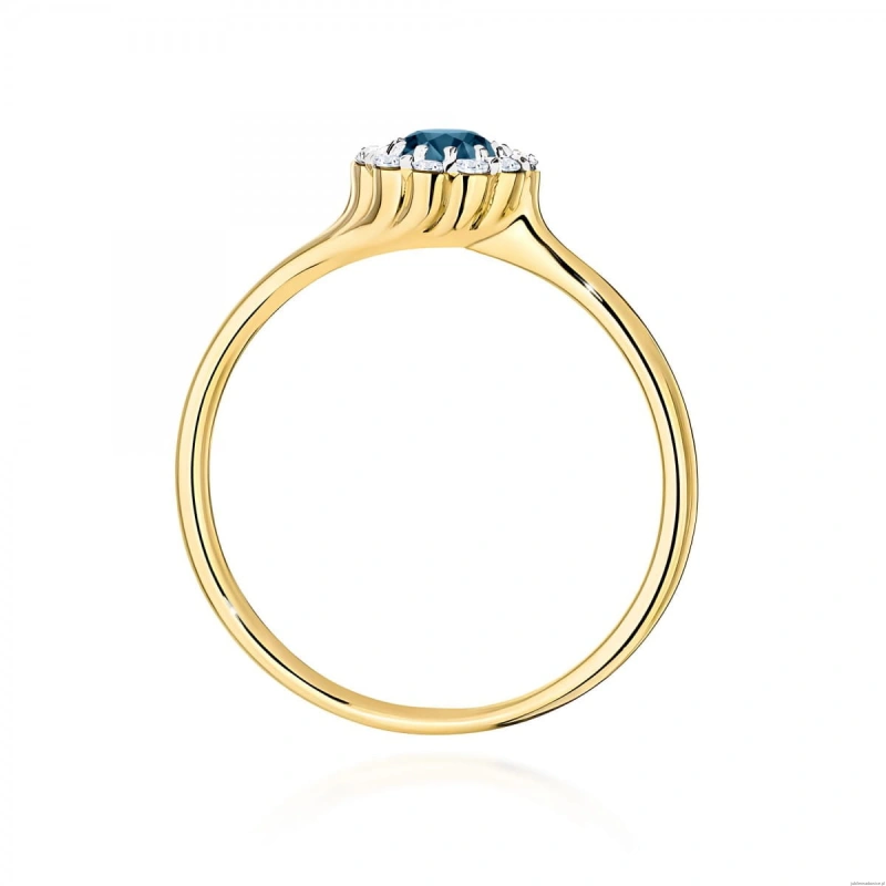 Pierścionek W0622 Topaz London Blue 0,50ct żółte złoto 375