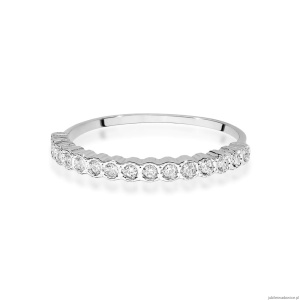Pierścionek W0634 z diamentami białe złoto 375