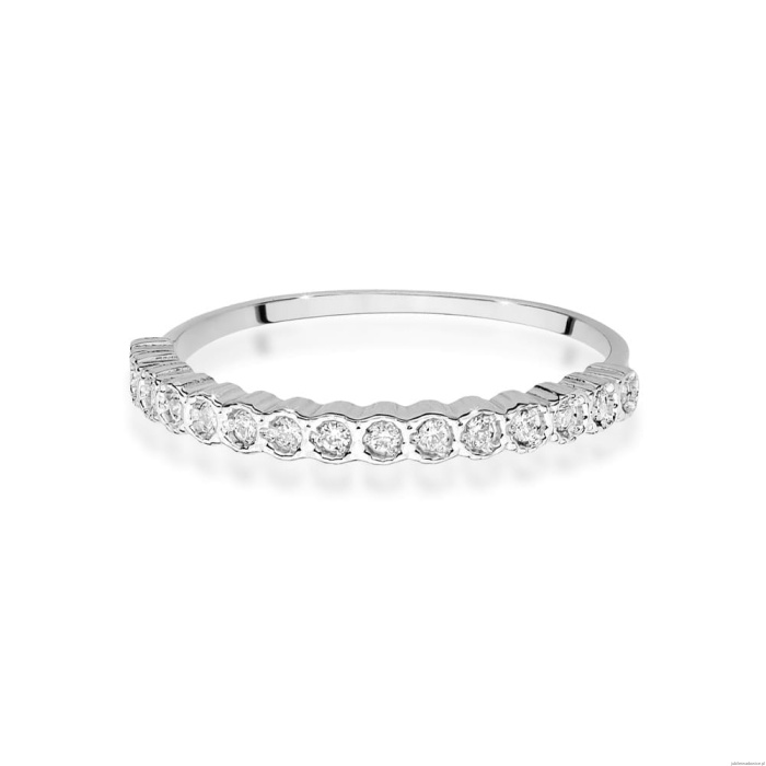 Pierścionek W0634 z diamentami białe złoto 375