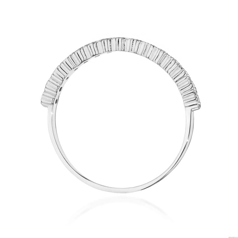 Pierścionek W0634 z diamentami białe złoto 375