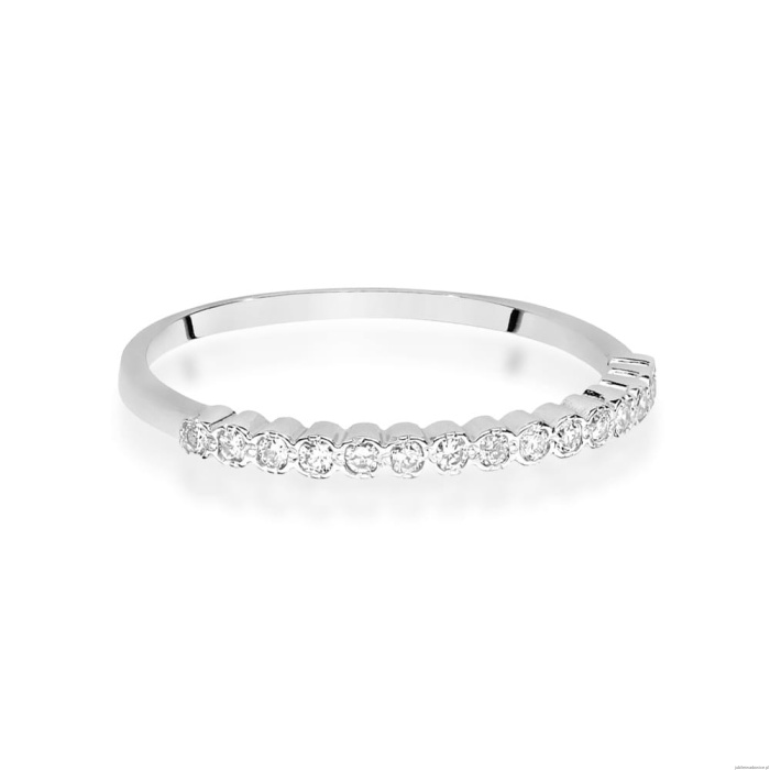 Pierścionek W0635 z diamentami białe złoto 375