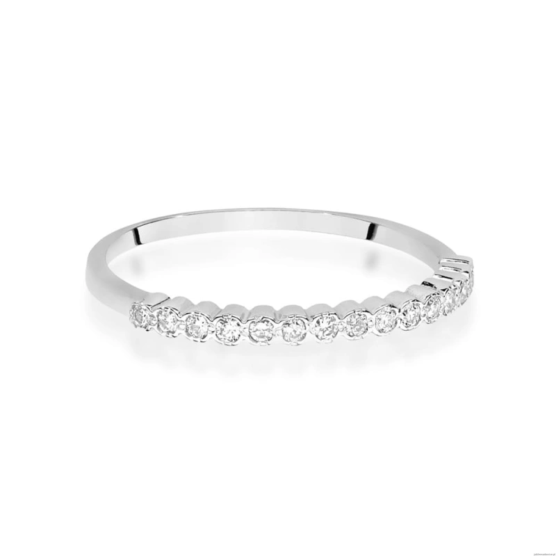 Pierścionek W0635 z diamentami białe złoto 375