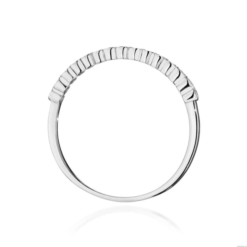 Pierścionek W0635 z diamentami białe złoto 375