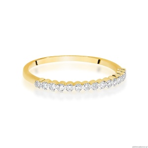 Pierścionek W0635 z diamentami żółte złoto 375