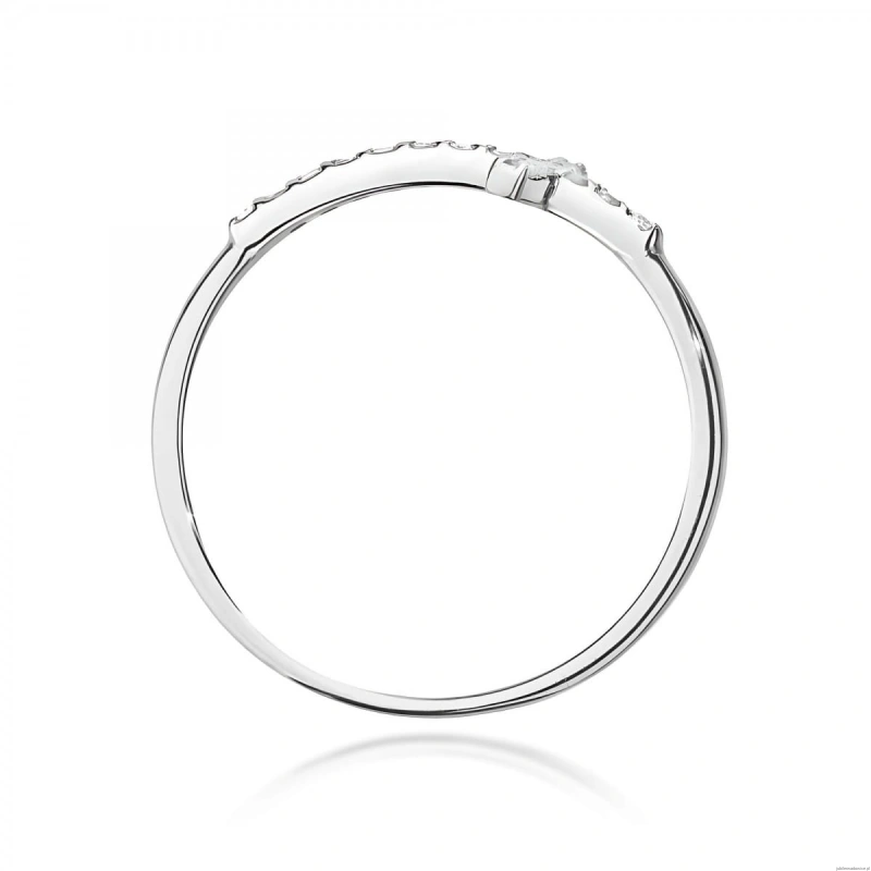 Pierścionek W0636 z diamentami białe złoto 375