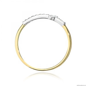 Pierścionek W0636 z diamentami żółte złoto 375