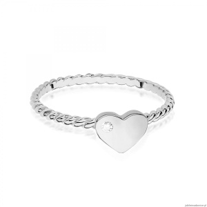 Pierścionek W0637 Diament 0,01ct białe złoto 375