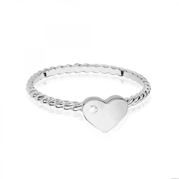 Pierścionek W0637 Diament 0,01ct białe złoto 375