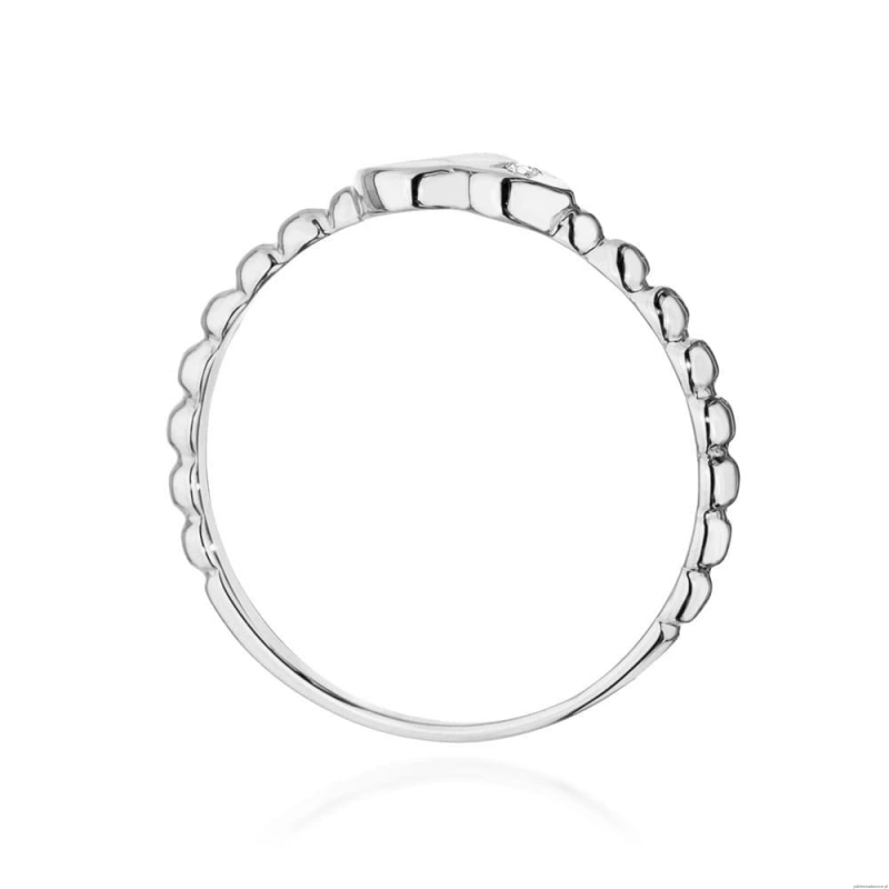 Pierścionek W0637 Diament 0,01ct białe złoto 375