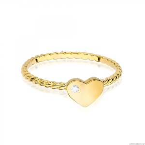 Pierścionek W0637 Diament 0,01ct żółte złoto 375