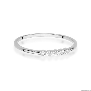 Pierścionek W0638 z diamentami białe złoto 375