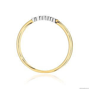 Pierścionek W0638 z diamentami żółte złoto 375