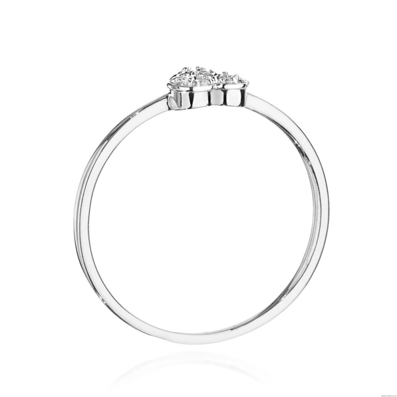 Pierścionek W0641 z diamentami białe złoto 375