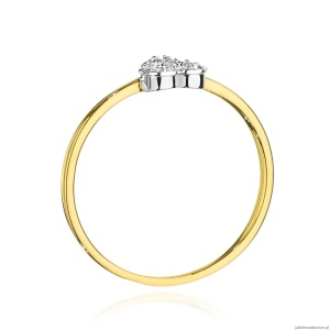 Pierścionek W0641 z diamentami żółte złoto 375
