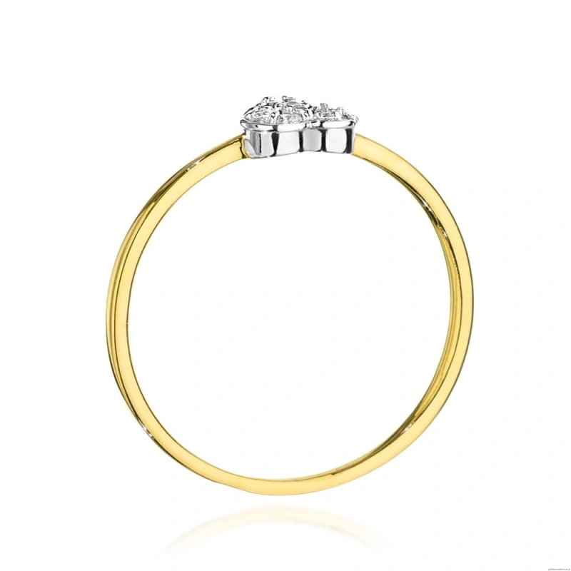 Pierścionek W0641 z diamentami żółte złoto 375