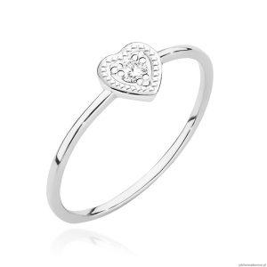 Pierścionek W0642 Diament 0,02ct białe złoto 375