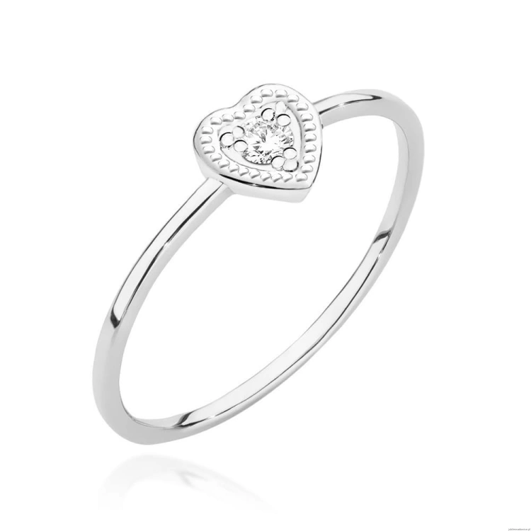 Pierścionek W0642 Diament 0,02ct białe złoto 375