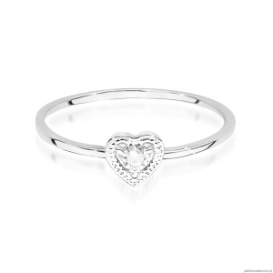 Pierścionek W0642 Diament 0,02ct białe złoto 375