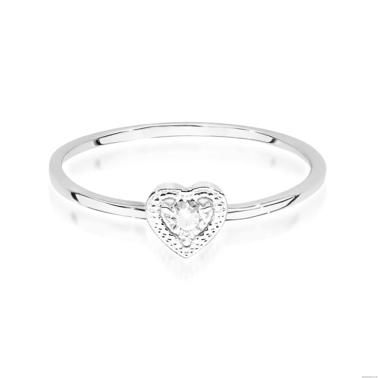 Pierścionek W0642 Diament 0,02ct białe złoto 375