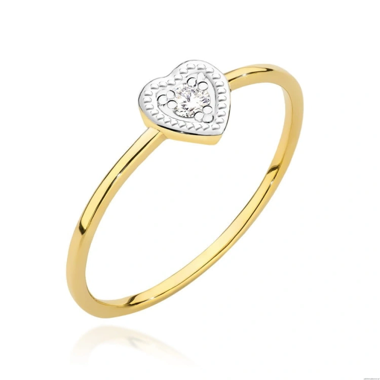 Pierścionek W0642 Diament 0,02ct żółte złoto 375