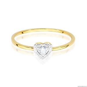 Pierścionek W0642 Diament 0,02ct żółte złoto 375