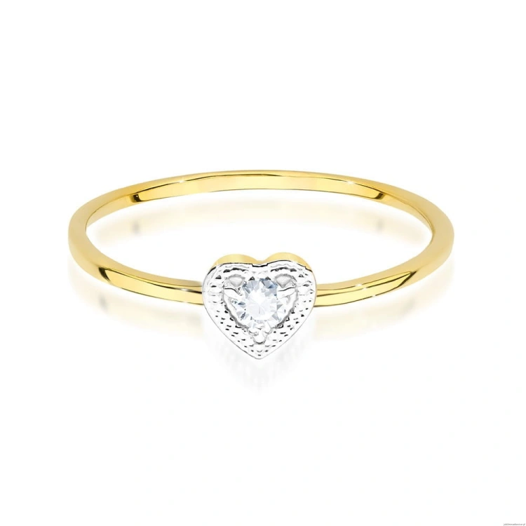 Pierścionek W0642 Diament 0,02ct żółte złoto 375