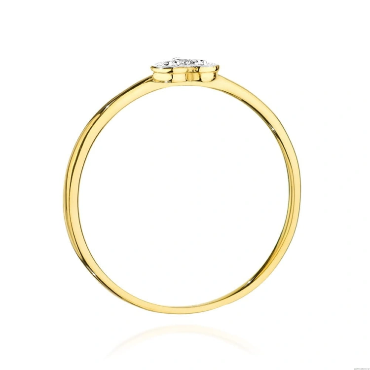 Pierścionek W0642 Diament 0,02ct żółte złoto 375