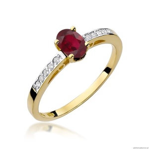 Pierścionek W0067 Rodolit 0,50ct żółte złoto 375