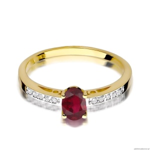 Pierścionek W0067 Rodolit 0,50ct żółte złoto 375